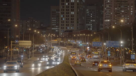 繁华都市夜景 夜景车流