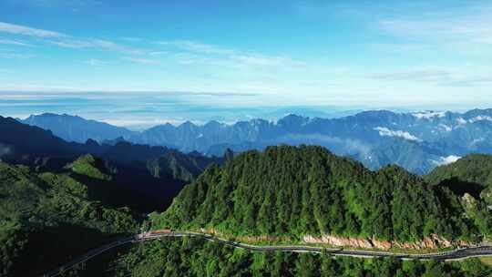 祖国大好河山青山绿水河流航拍