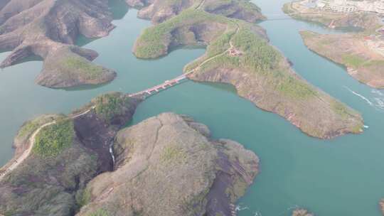 中国航拍湖南郴州高椅岭丹霞地貌