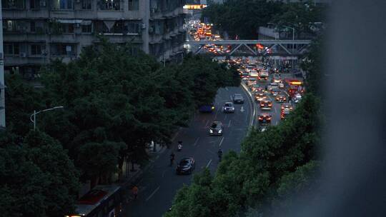 广州西村街道车流人流实拍空镜 红绿灯 实拍