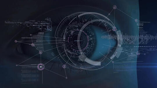 高科技HDU数码信息交互UI元素眼睛LOGO片头