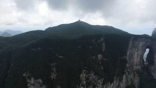 湖南张家界天门山5A景区航拍