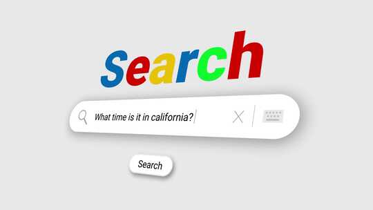 加州现在是什么时候？在搜索栏中并点击搜索