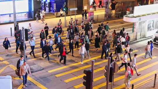 繁华香港街道人流