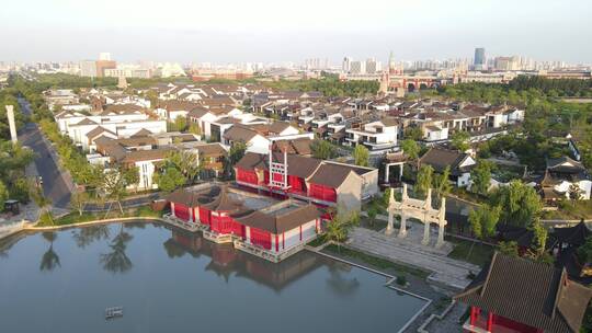 上海广富林公园4K航拍原素材