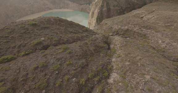 印尼，火山，湖泊，无人机