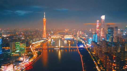 合集广东广州地标夜景航拍延时摄影震撼片头