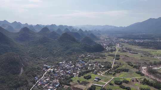 桂林兴安县白石乡田园山景