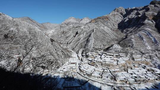 北京爨底下村雪景4K拍摄