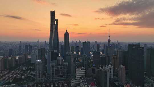 上海城市黄昏