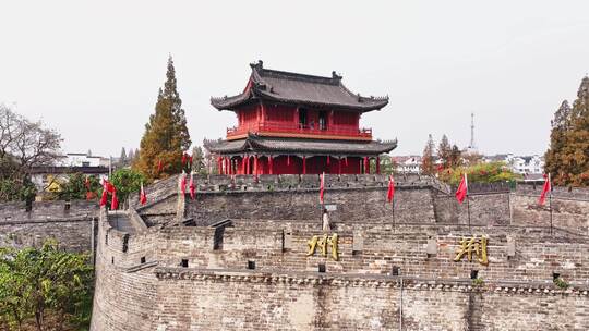 湖北荆州古城旅游区航拍