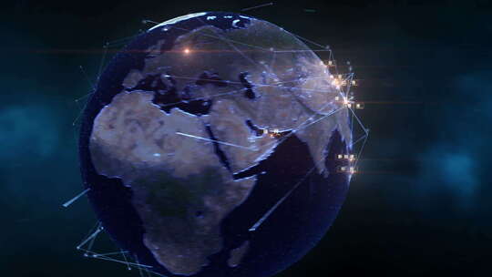 光线地球城市发射射线遍布全国AE模板