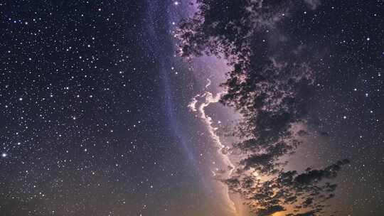 夜空繁星 银河如梦 宇宙广阔诗意