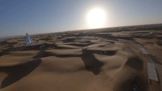 fpv穿越机航拍宁夏中卫沙坡头腾格里沙漠