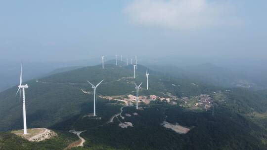 航拍福建江口风电风景4K实拍视频