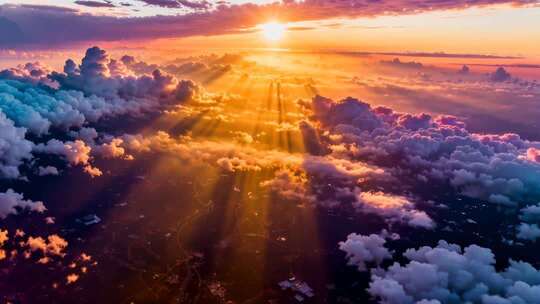 七彩祥云彩云天空美景合集