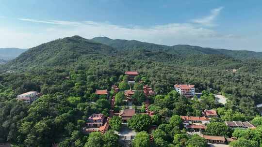 泉州南少林寺遗址航拍清源山南少林寺风景