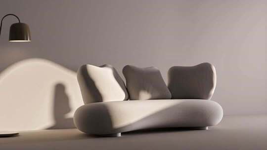 现代简约风格沙发光影展示