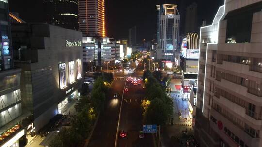 无锡夜景市中心三阳广场4K航拍夜景