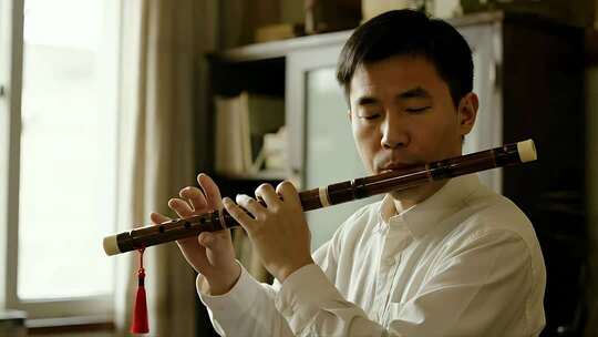 笛子吹奏风传统乐器演奏视频