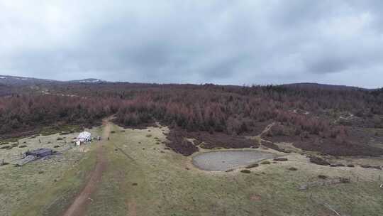 航拍云南香格里拉雪山森林草原 自然风光