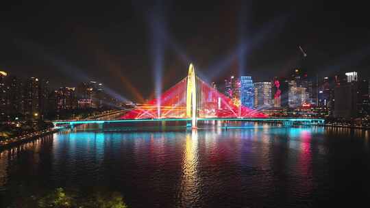 【正版4K素材】广州城市夜景航拍