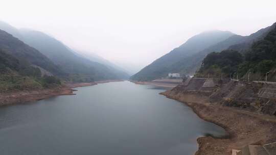 航拍福建莆田仙游抽水蓄能电站水库