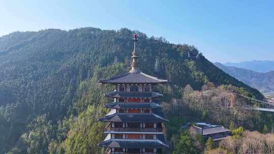 浙江衢州开化县航拍小县城风景风光素材