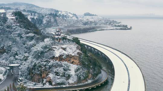 唯美雪景航拍