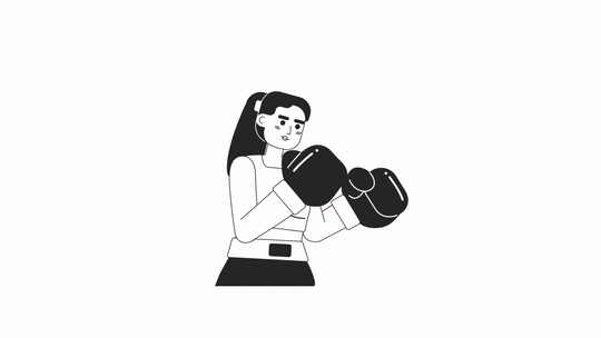 动画bw女人拳击手