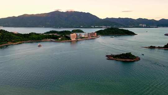 惠州大亚湾小桂东升岛海上岛屿风光鸟瞰