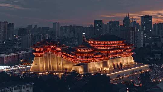 隋唐洛阳城应天门夜景