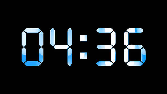 4K蓝色液晶数字倒数5分钟通道