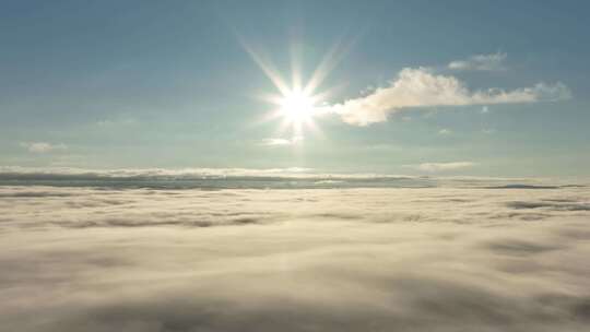 航拍云海云上云彩太阳视频素材模板下载