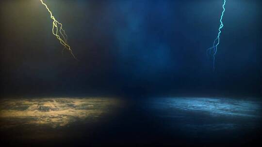 LOGO演绎闪电风暴标志揭晓科技感动画AE模板