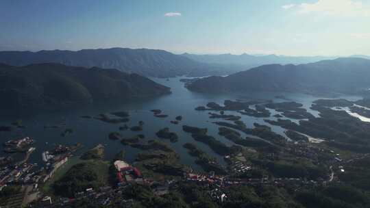 航拍湖北黄石旅游仙岛湖自然风景