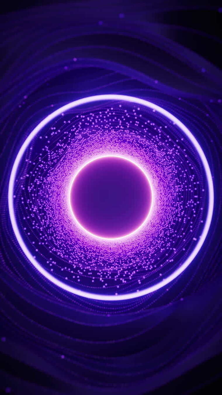 抽象霓虹圆形隧道背景三维渲染