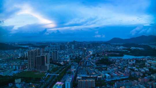 深圳龙岗区横岗街道航拍延时