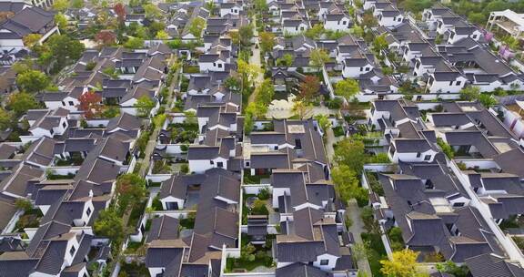 中式园林庭院建筑俯瞰