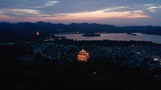 航拍杭州西湖景区