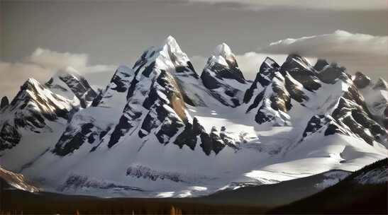 AIGC素材 雪山山峰自然风景