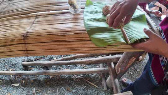 泰国清迈游客制作大象食物