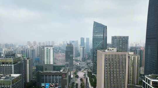 重庆城市风格观音桥商业圈航拍