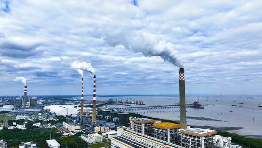污染大气繁华都市废弃核电站雾霾工厂