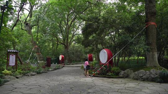 杭州飞来峰灵隐寺大门视频素材模板下载