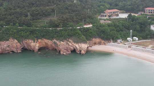 山东烟台长岛著名岛屿旅游景区航拍