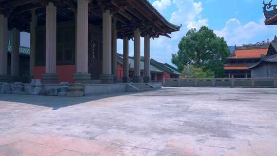 广西南宁孔庙景区传统中式古建筑广场庭院