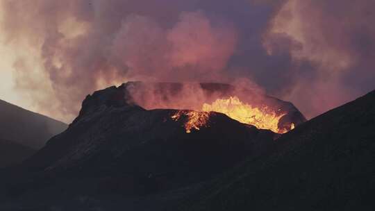 火山，熔岩流，火山，喷发