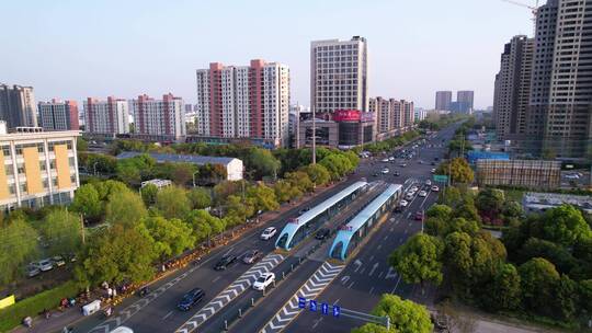 武进区道路车流-航拍