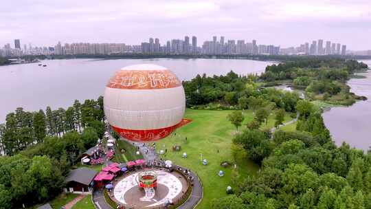 武汉东湖美景 航拍氦气球